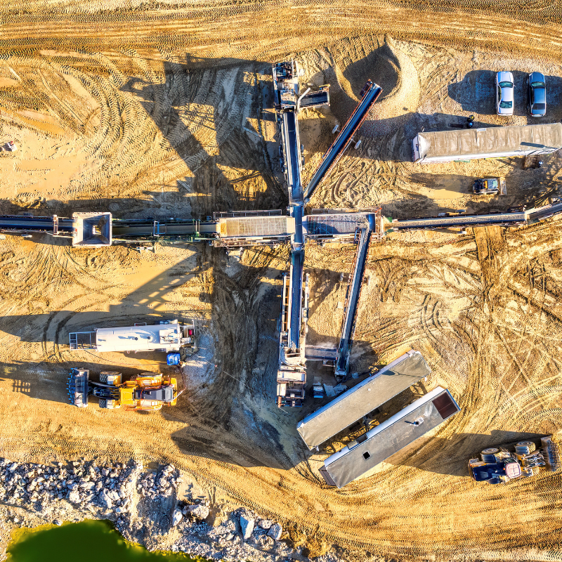 Aerial view of mining site