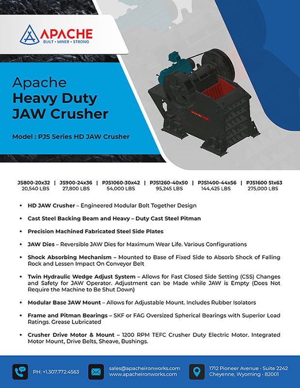 Apache PJS Series HD JAW Crusher