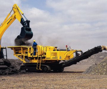 Yellow rock crusher